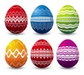 Six easter eggs, vector Royalty Free Stock Photo
