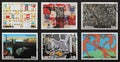 Six famous paintings of modern art on postage stamps