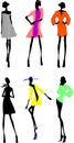 Six Fashion Girls Silhouette.