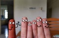 Finger art - fingers are decorated into different people. Royalty Free Stock Photo