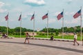 Six flags flying on Washington mall