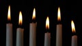 Six Flickering White Taper Candles Loop