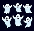 Six Floating Halloween ghosts Royalty Free Stock Photo