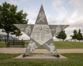 Six foot fiberglass star sculpture titled `Dreaming of Greatness`, by artist Mike Brown in Arlington, Texas