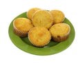 Corn Muffins Green Plate Royalty Free Stock Photo