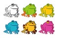 Six frog icons Royalty Free Stock Photo