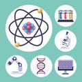 six genetic testing items Royalty Free Stock Photo