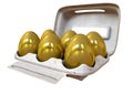 Six Golden Eggs In An Egg Carton Royalty Free Stock Photo