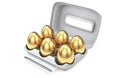Six Golden Eggs In An Egg Carton Royalty Free Stock Photo