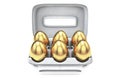 Six Golden Eggs In An Egg Carton Royalty Free Stock Photo