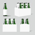 Clear Six Green Beer Bottles White Pack