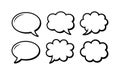 Six Hand Drawn Cloud Shaped Speech Bubbles talk bubble Royalty Free Stock Photo