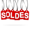 six hangtags with sale (in french