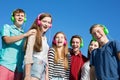 Six Happy Teens Laughing Royalty Free Stock Photo