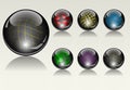 Six hi-tech crystal icon spheres Royalty Free Stock Photo