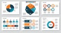Six infographic templates on a gray background featuring various designs Royalty Free Stock Photo
