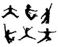 Six jumping teenagers