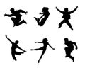 Six jumping teenagers