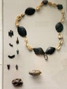 The 7000 year old Necklace with Obsidian beads and cowrie shells from Halaf period