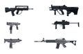 Six machine guns