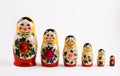 Six matryoshka dolls