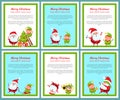 Six Merry Christmas and Happy New Year Banners Royalty Free Stock Photo