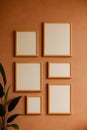 Minimalist Blank Frame on Neutral Wall in Natural Light Royalty Free Stock Photo