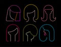 Six Neon Portraits of Women