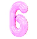 `six` number shaped balloon