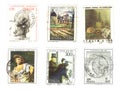 Six old italian stamps Royalty Free Stock Photo