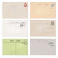 Six old post envelopes .