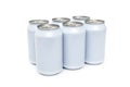 Six pack beverage cans high key Royalty Free Stock Photo