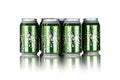 a six-pack of ginger ale cans in white background Royalty Free Stock Photo