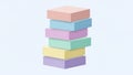 Six pastel-colored rectangular boxes appears against a light blue back Royalty Free Stock Photo