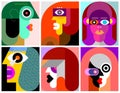 Six People Portraits Pop Art