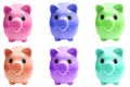 Six pigs piggy bank