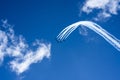 Six planes on summer sunny sky. Royalty Free Stock Photo