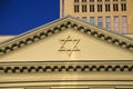 The six-pointed Jewish star of David on the facade of the synagogue, a symbol of the Jews.