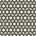 Six-pointed star monochrome seamless pattern Royalty Free Stock Photo