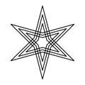 Six-pointed star, an hexagram with three symmetric offset lines Royalty Free Stock Photo