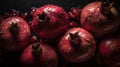 Six Pomegranates seamless background visible drops of water generative AI Royalty Free Stock Photo