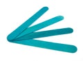 Six popsicle bluish sticks for arts and crafts on