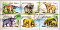 Six postage stamps printed in Vietnam from Fauna 1960 serie, circa 1991