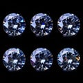 Sparkling round-cut diamonds displayed on black background. ideal for luxury ads. shine and brilliance concept. AI