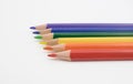 Six Rainbow Colored Pencils Royalty Free Stock Photo