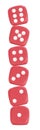 Six red dice Royalty Free Stock Photo