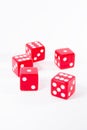 Six red dice for play Royalty Free Stock Photo