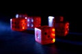 Six Red Dices on Black Royalty Free Stock Photo