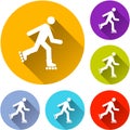 Six rollerskate icons Royalty Free Stock Photo