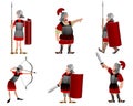 Six roman warriors